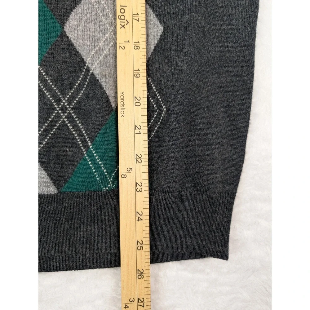 Banana Republic‎ 100% Merino Wool Sweater Men's S Gray/Green Pullover *Hole